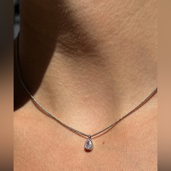 Brandy melville silver diamond charm necklace - Picture 2 of 4